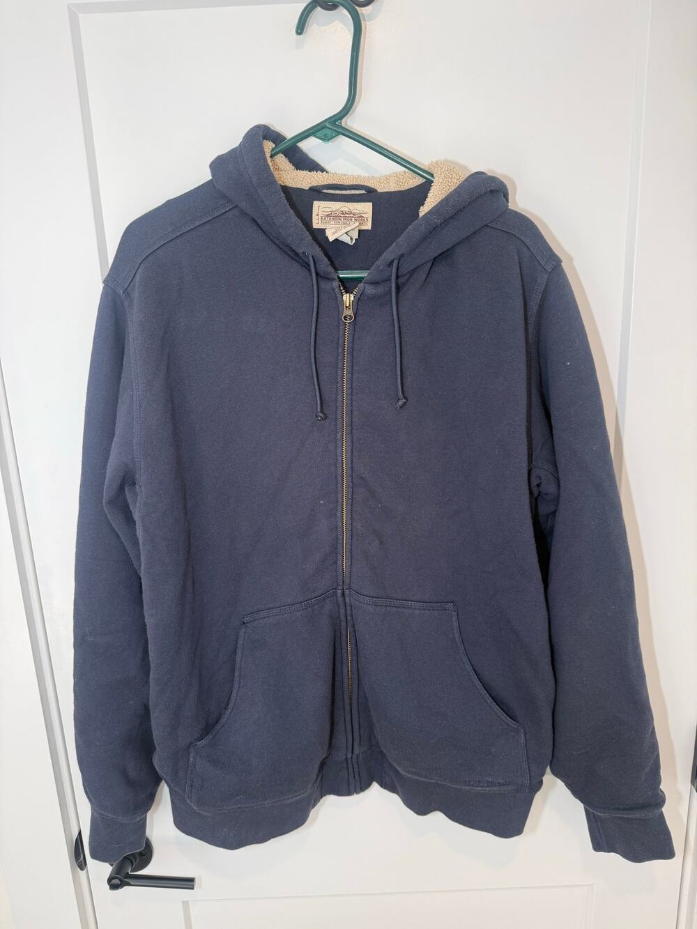 LL Bean Katahdin Iron Works Sherpa Lined Full Zip Hoodie. Outdoor, Workwear